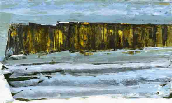 A landscape painting of Ramore Head, Portrush.