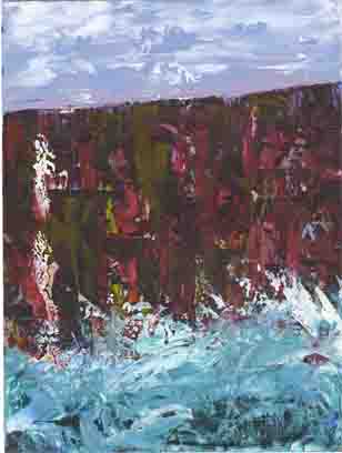 A painting of the cliffs of Wexford, Ireland.
