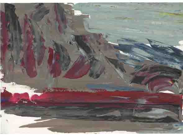 Impressionist acrylic painting of the White Rocks, Portrush.