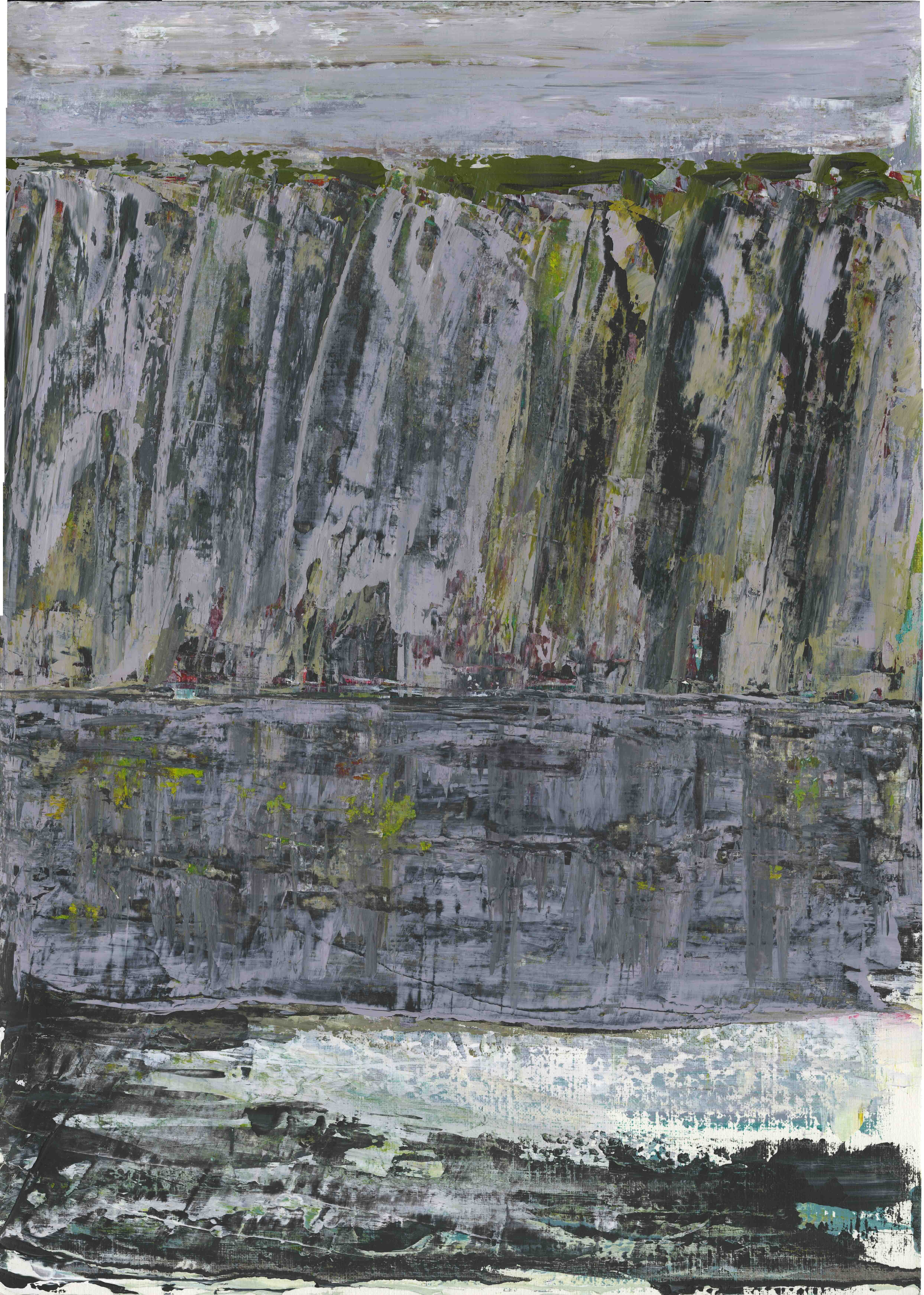 Acrylic art on paper of Ramore Head, Northern Ireland.