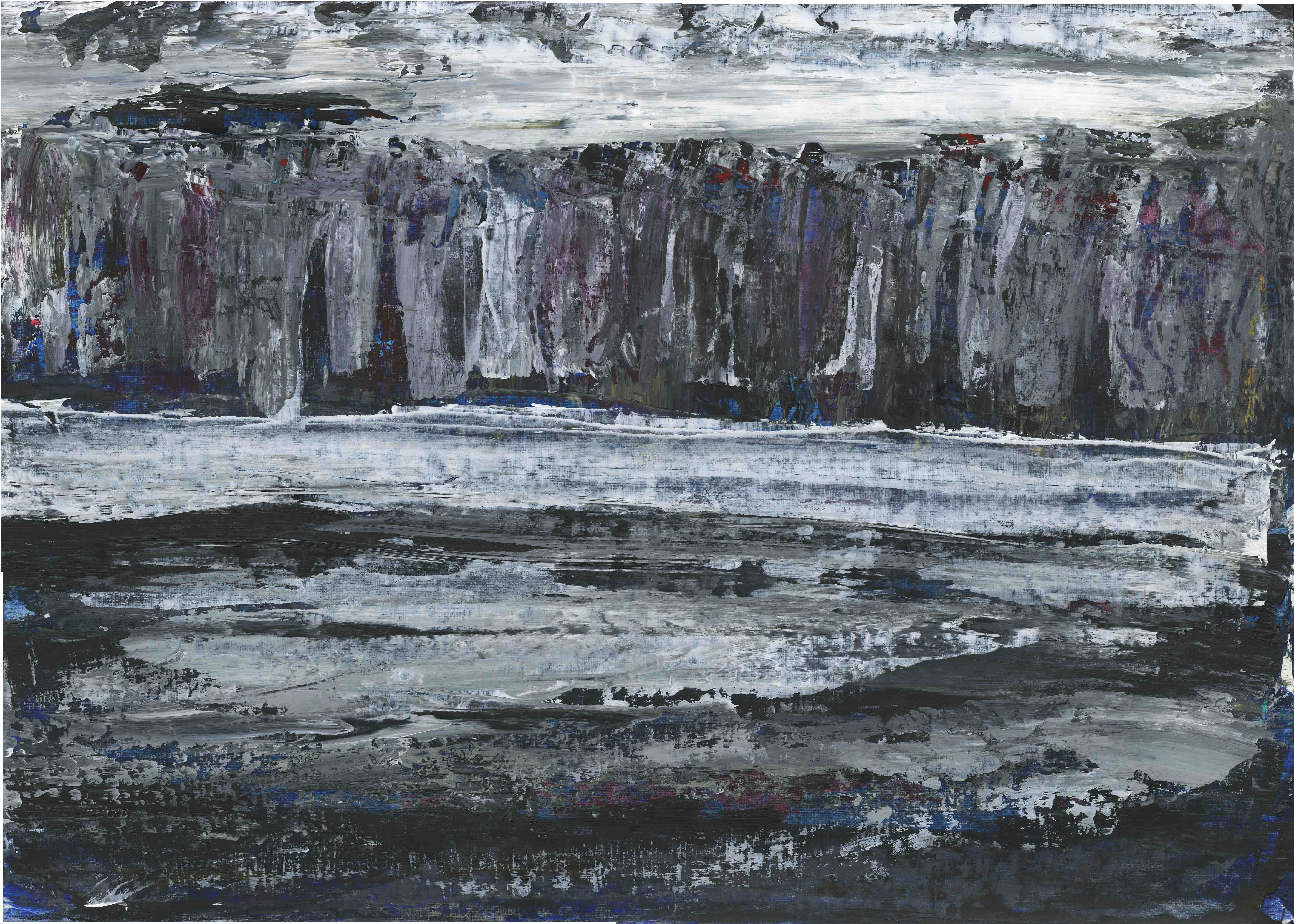 Painting of a headland.